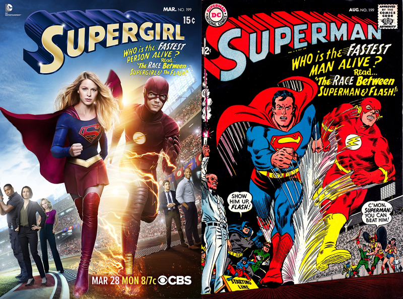 Illustration for article titled The First Official Look at the Flash/Supergirl TV Crossover Is Also a Fun Easter Egg